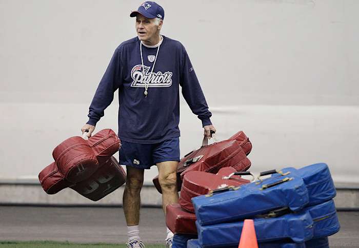 Dante Scarnecchia worked for the Patriots for 30 seasons, including a 15-year stint as offensive line coach from 1999-2013. (Elise Amendola/AP)